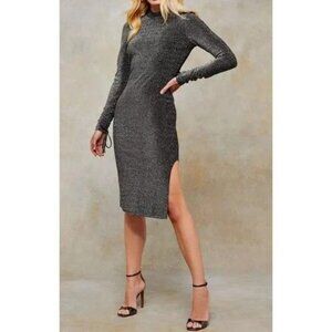 Topshop Glittery Open-Back Midi Cocktail Dress Size 6